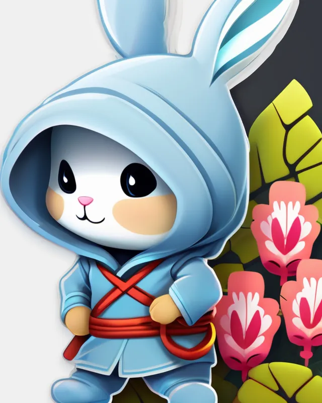 a cute baby bunny a ninja style - Free AI Photo Generator - starryai