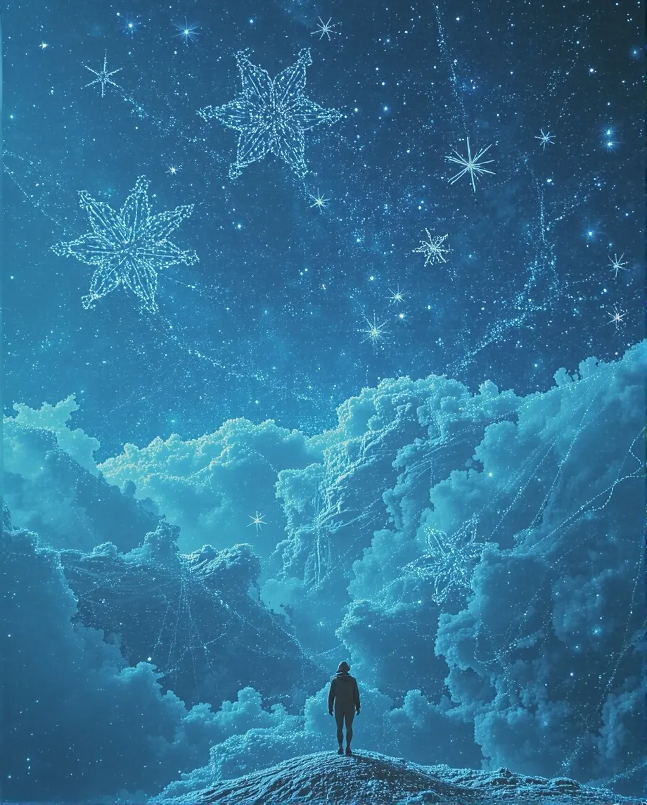 Looking up into night sky a array - Free AI Photo Generator - starryai