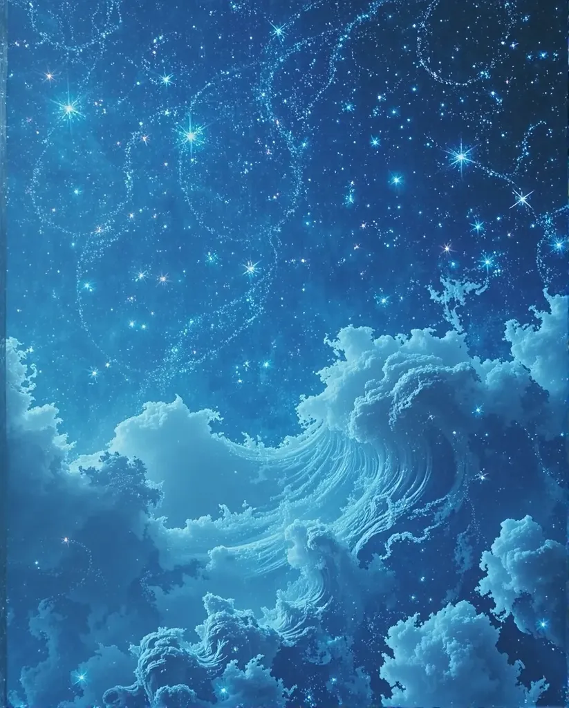 Looking up into night sky a array - Free AI Photo Generator - starryai