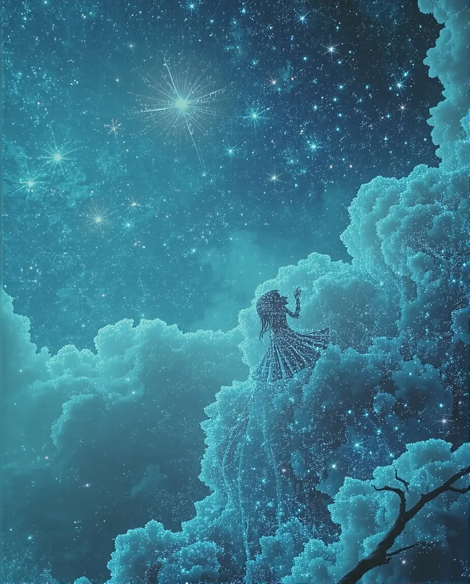Looking up into night sky a array - Free AI Photo Generator - starryai