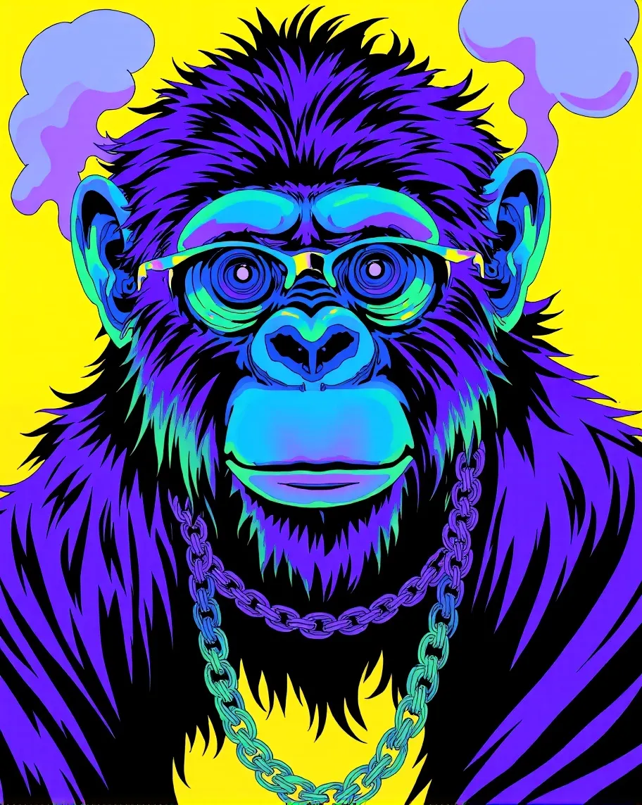 pimpd chimps - Free AI Photo Generator - starryai