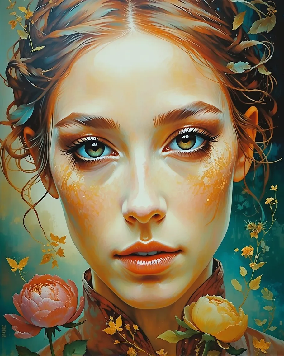 Oil painting a beautiful woman - Free AI Photo Generator - starryai