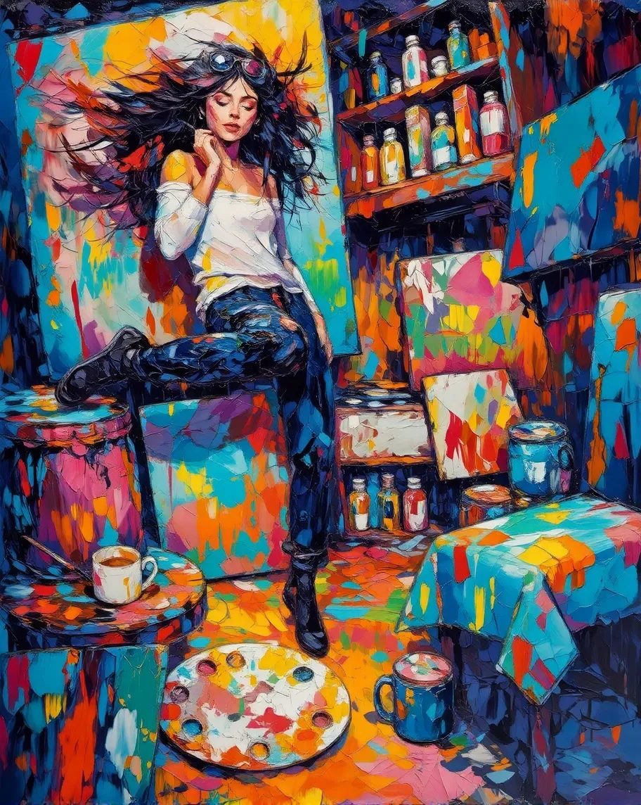 “Living on a Brush – Artist’s a - Free AI Photo Generator - starryai