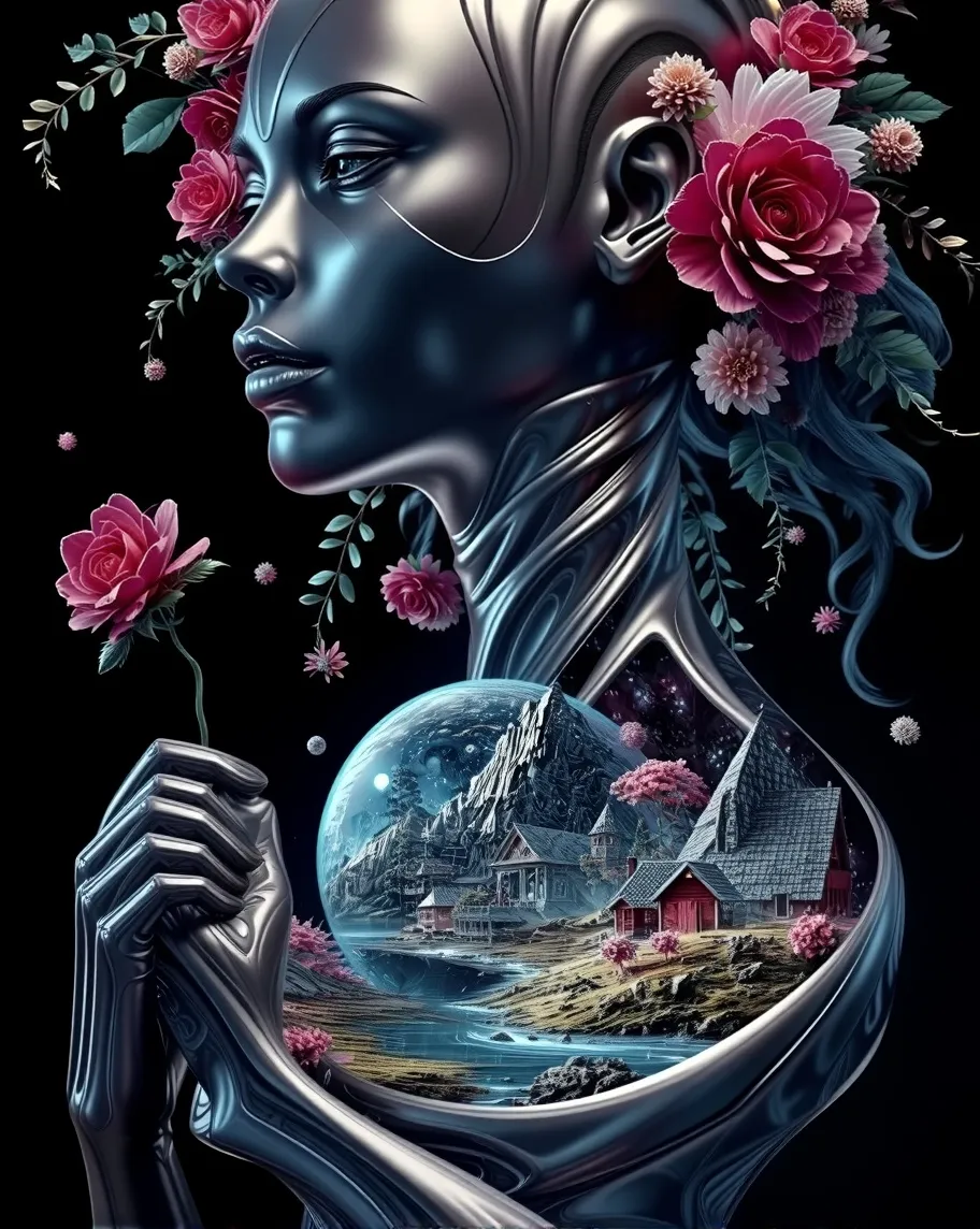 a woman a surreal, dreamlike a - Free AI Photo Generator - starryai