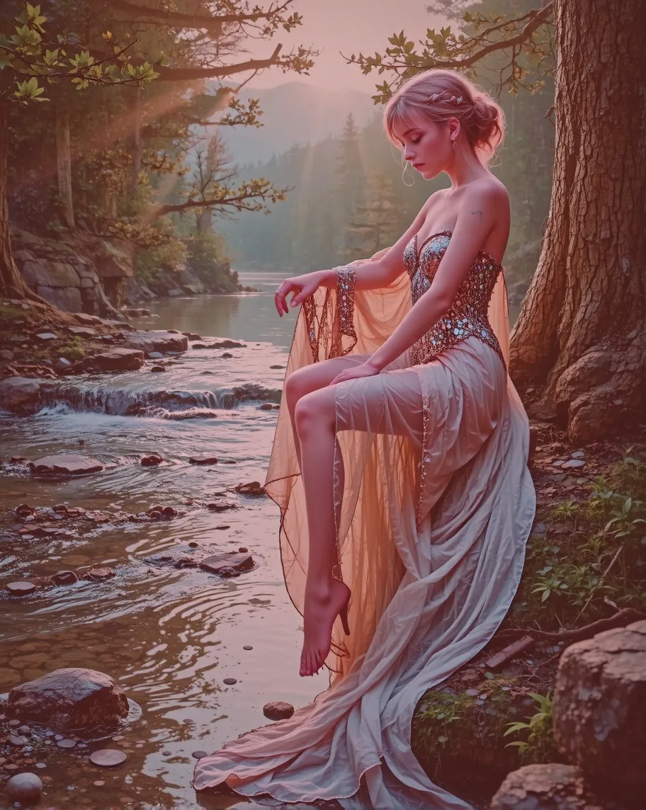 A contemplative, serene scene a - Free AI Photo Generator - starryai