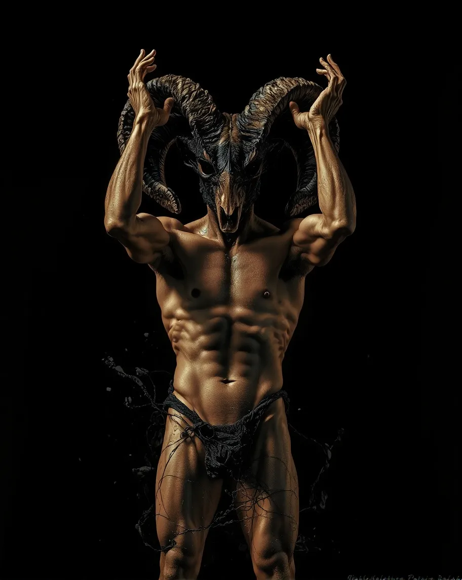 A surreal, dramatic figure stands - Free AI Photo Generator - starryai