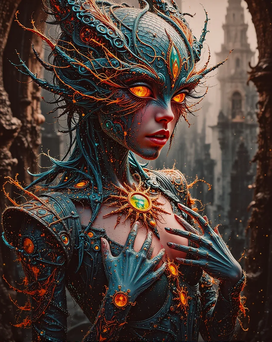 A Female Alien Humanoid Hybrid On - Free AI Photo Generator - starryai