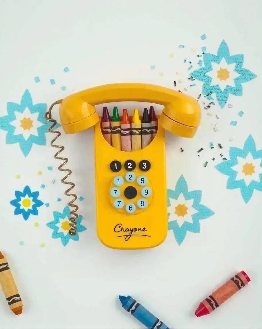 telephone made crayons - Free AI Photo Generator - starryai