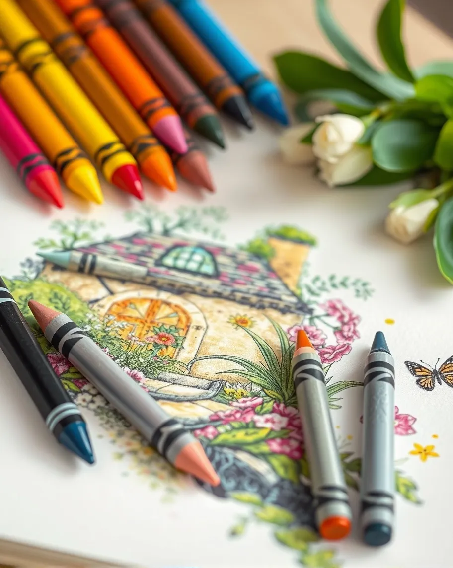 Coloured crayons layed across a - Free AI Photo Generator - starryai