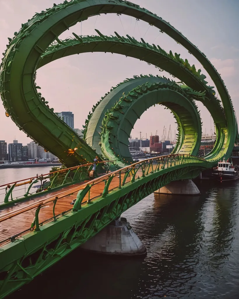 A architectural bridge that ship - Free AI Photo Generator - starryai