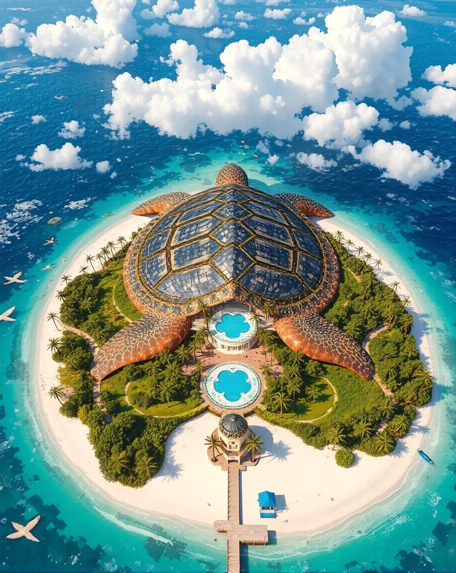 Turtle Island Resort A tropical - Free AI Photo Generator - starryai