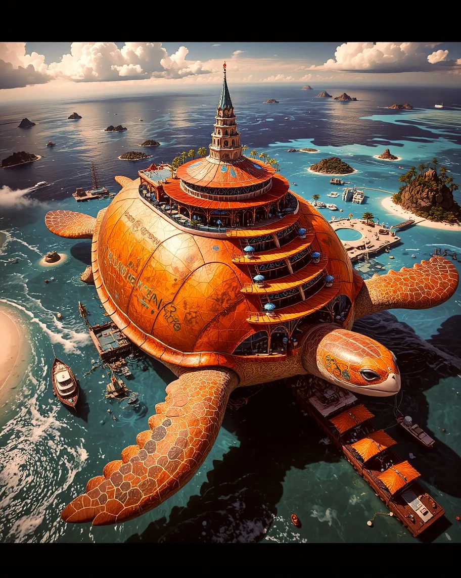 Turtle Island Resort A tropical - Free AI Photo Generator - starryai