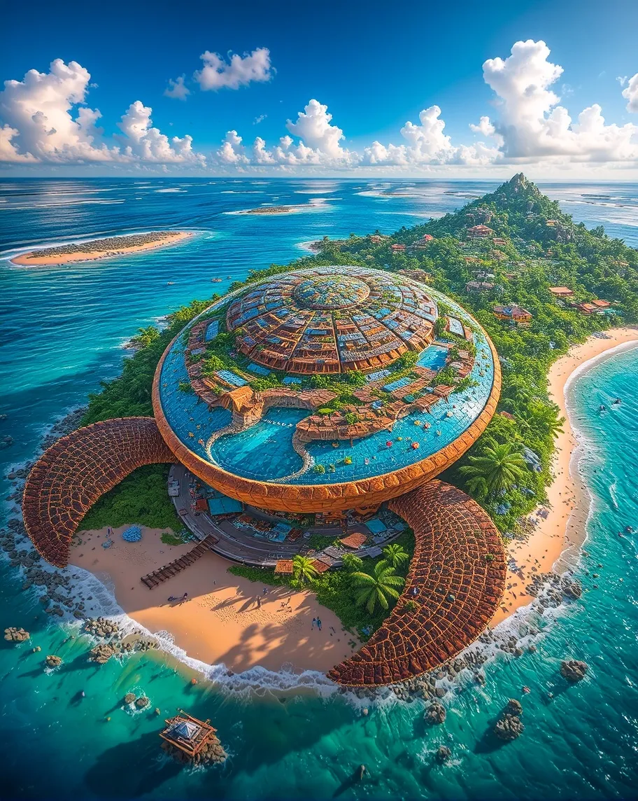 Turtle Island Resort A tropical - Free AI Photo Generator - starryai