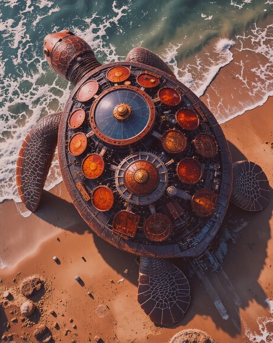 Turtle Island Resort Steampunk A - Free AI Photo Generator - starryai
