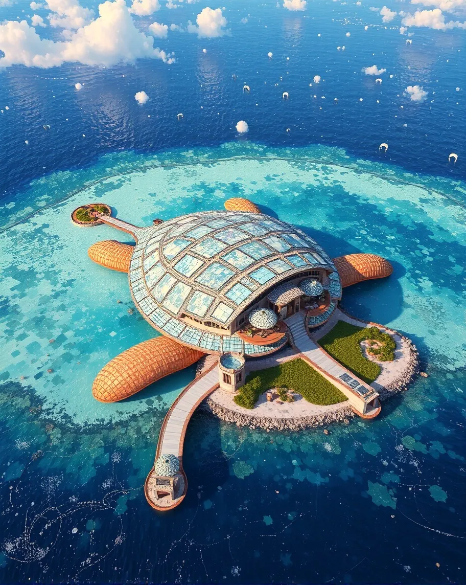 Turtle Island Resort A tropical - Free AI Photo Generator - starryai