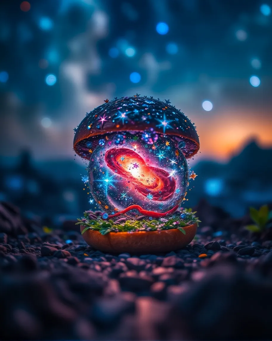 Starry Galaxy Shape A Hamburger, - Free AI Photo Generator - starryai
