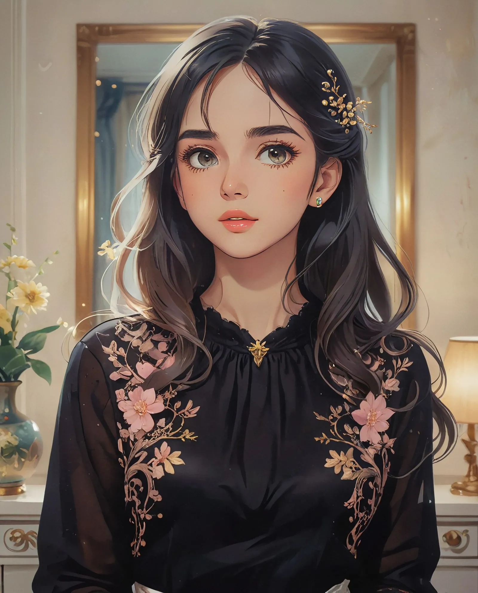 A graceful young woman light a - Free AI Photo Generator - starryai