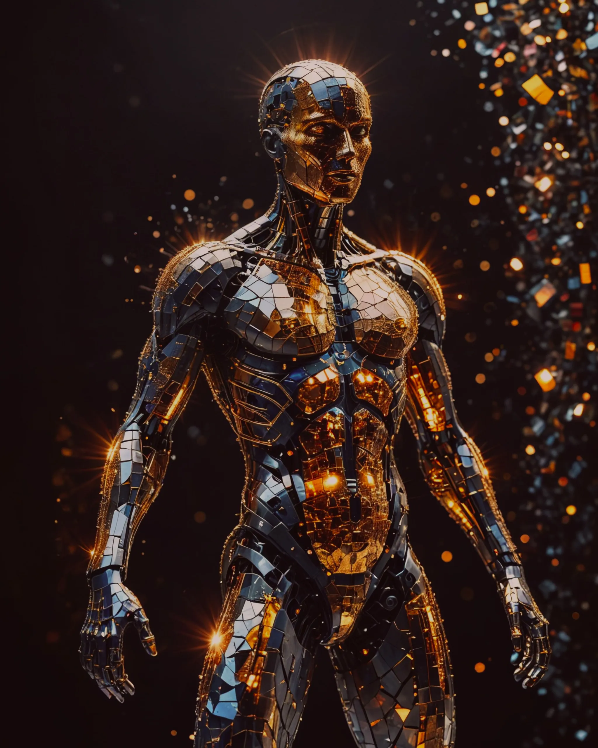abstract humanoid figure formed - Free AI Photo Generator - starryai