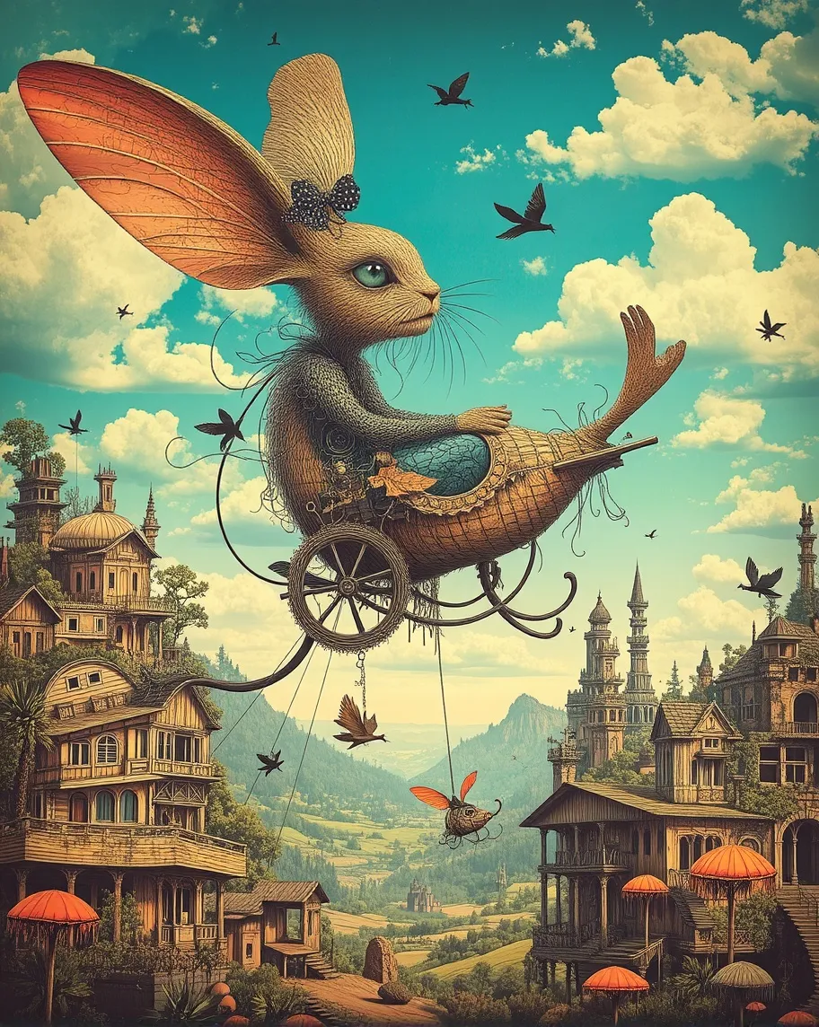 Steampunk Rabbit ornithopter - Free AI Photo Generator - starryai