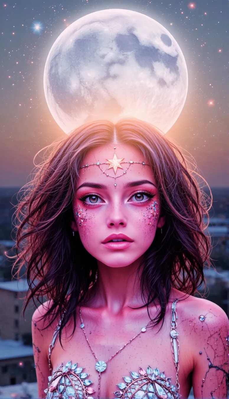Moon, celestial body cosmic skin - Free AI Photo Generator - starryai
