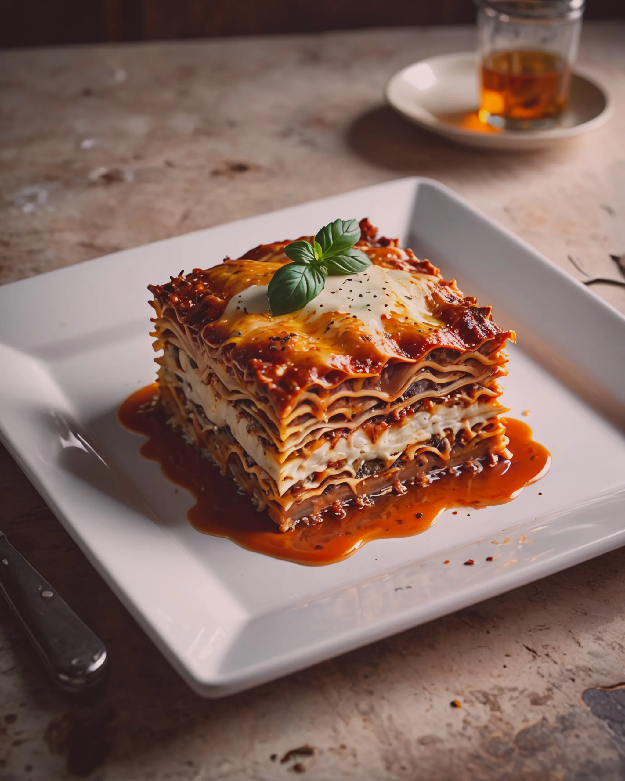 Lasagna Shape Portion lasagna shape a cube on - Free AI Photo Generator - starryai