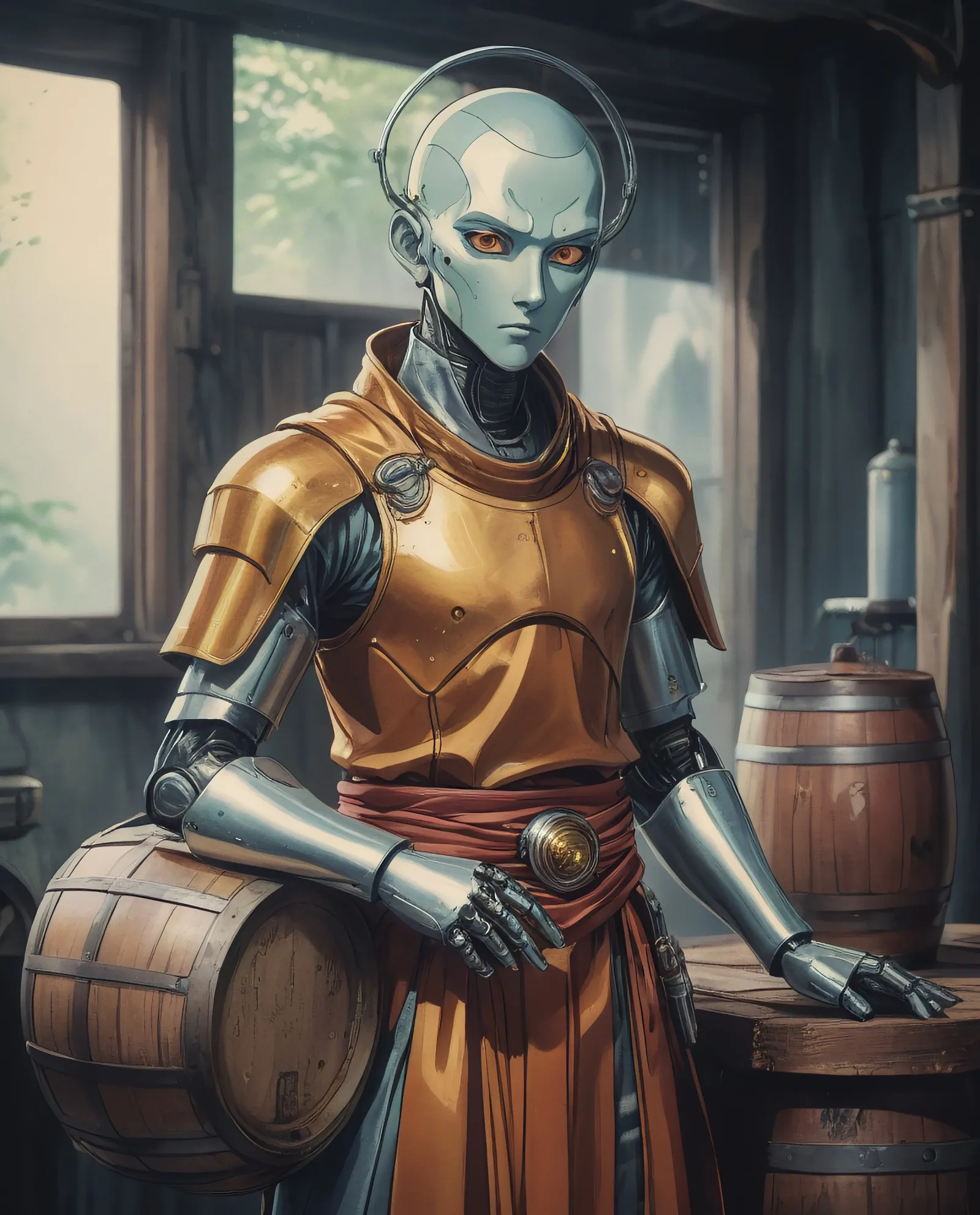 A non binary android a fantasy - Free AI Photo Generator - starryai