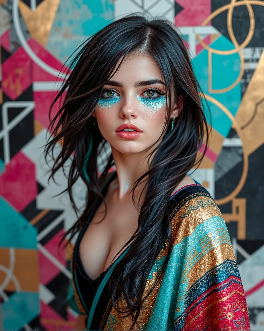 digital painting a woman flowing - Free AI Photo Generator - starryai