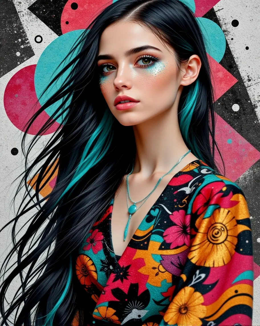 digital painting a woman flowing - Free AI Photo Generator - starryai