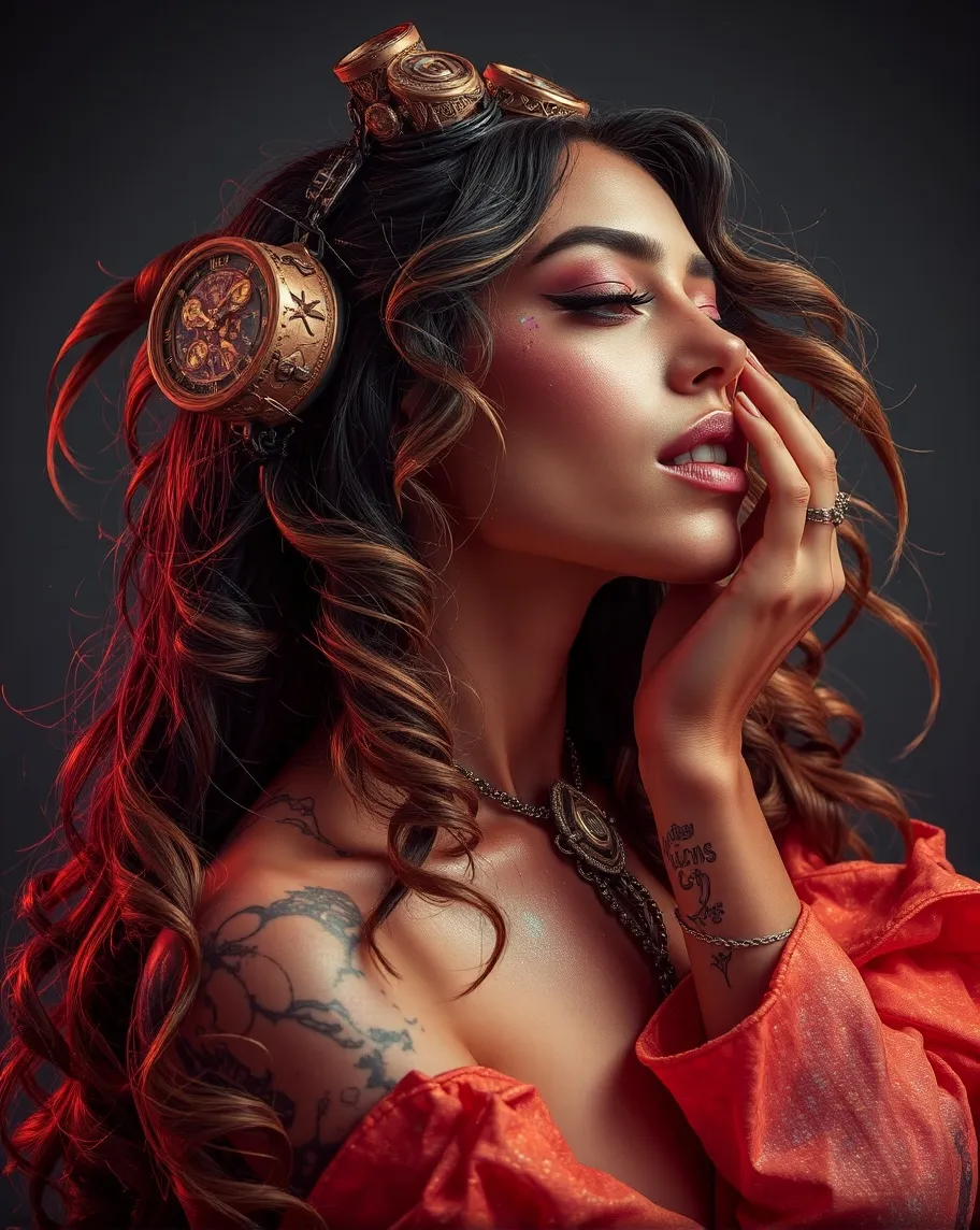 Beautiful woman love as galaxy's - Free AI Photo Generator - starryai
