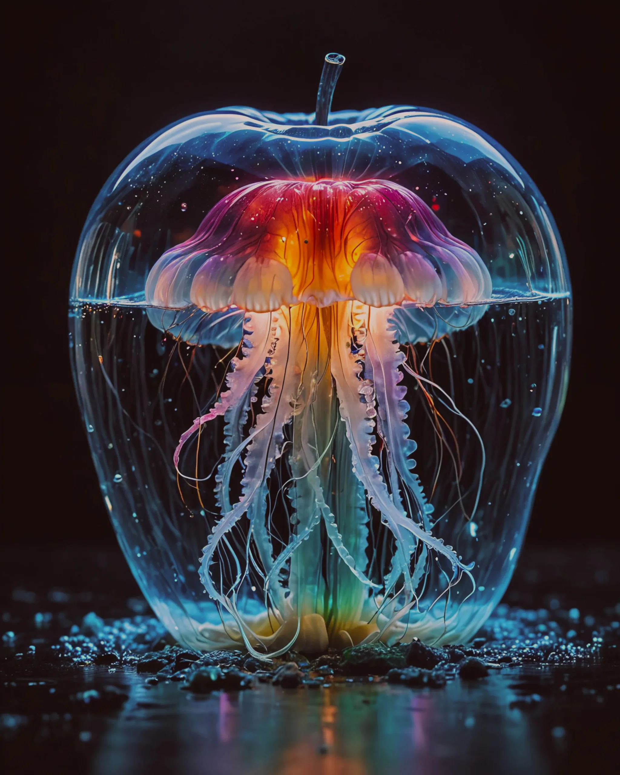 "Jellyfish reimagined Apple. A - Free AI Photo Generator - starryai