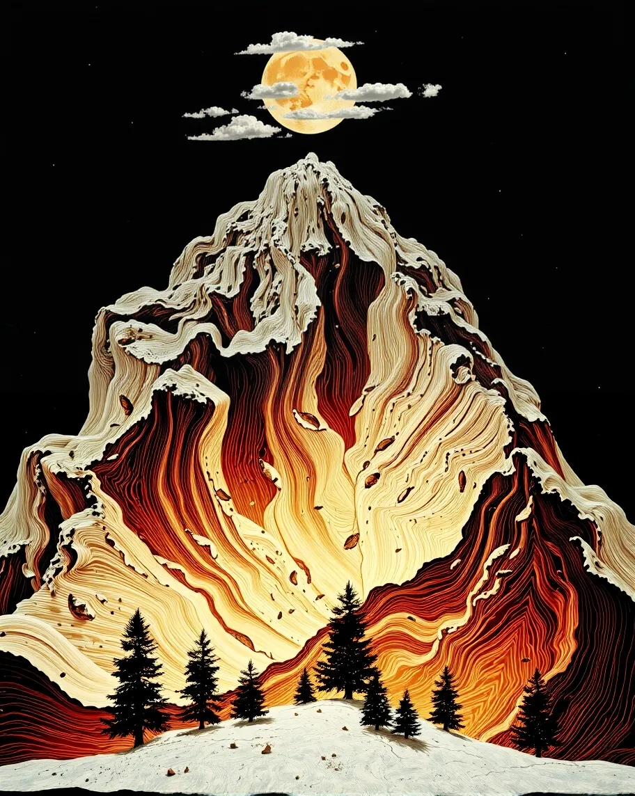 Mountain range shaped like a its - Free AI Photo Generator - starryai