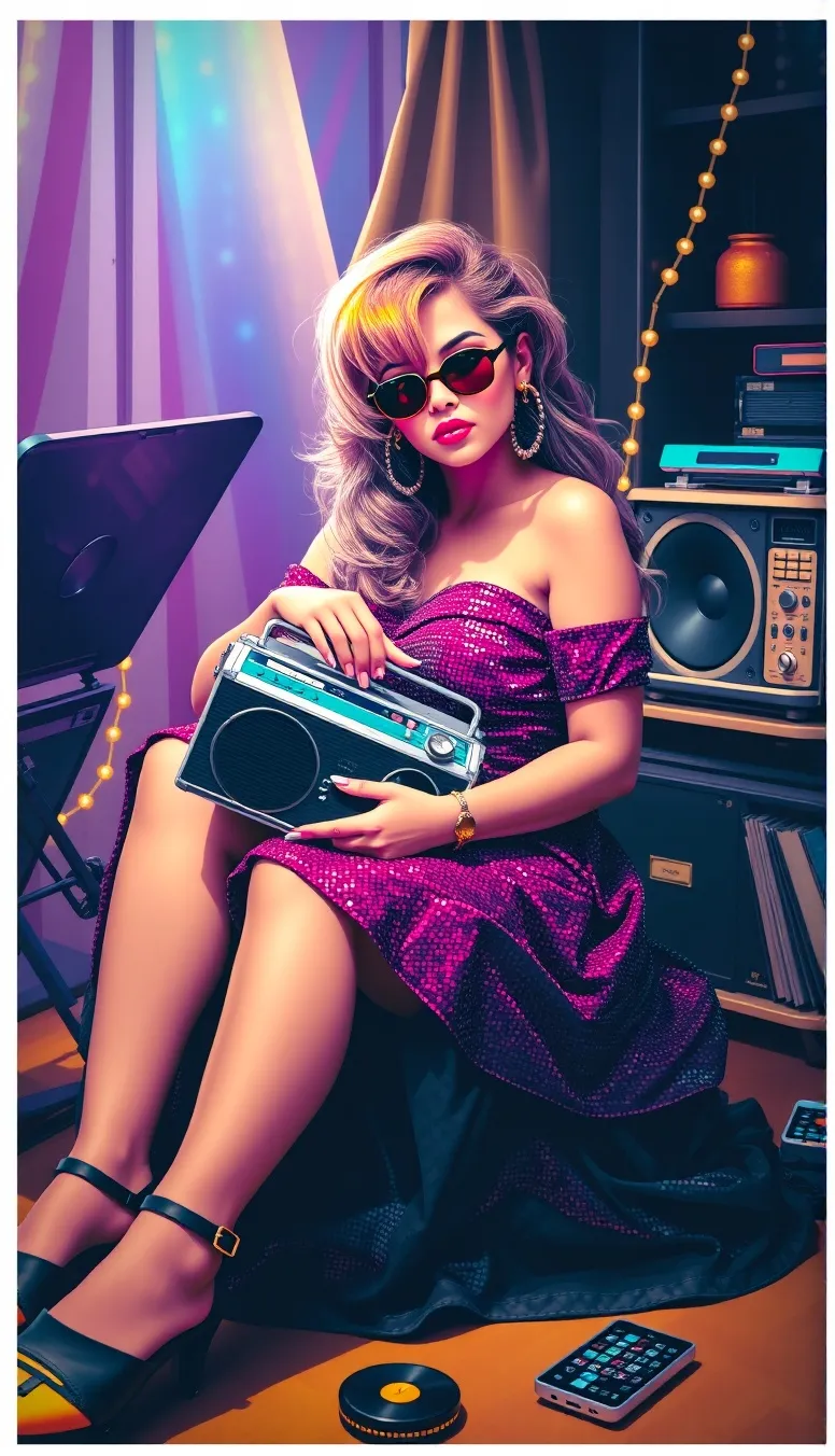 'a illustration a woman sitting - Free AI Photo Generator - starryai