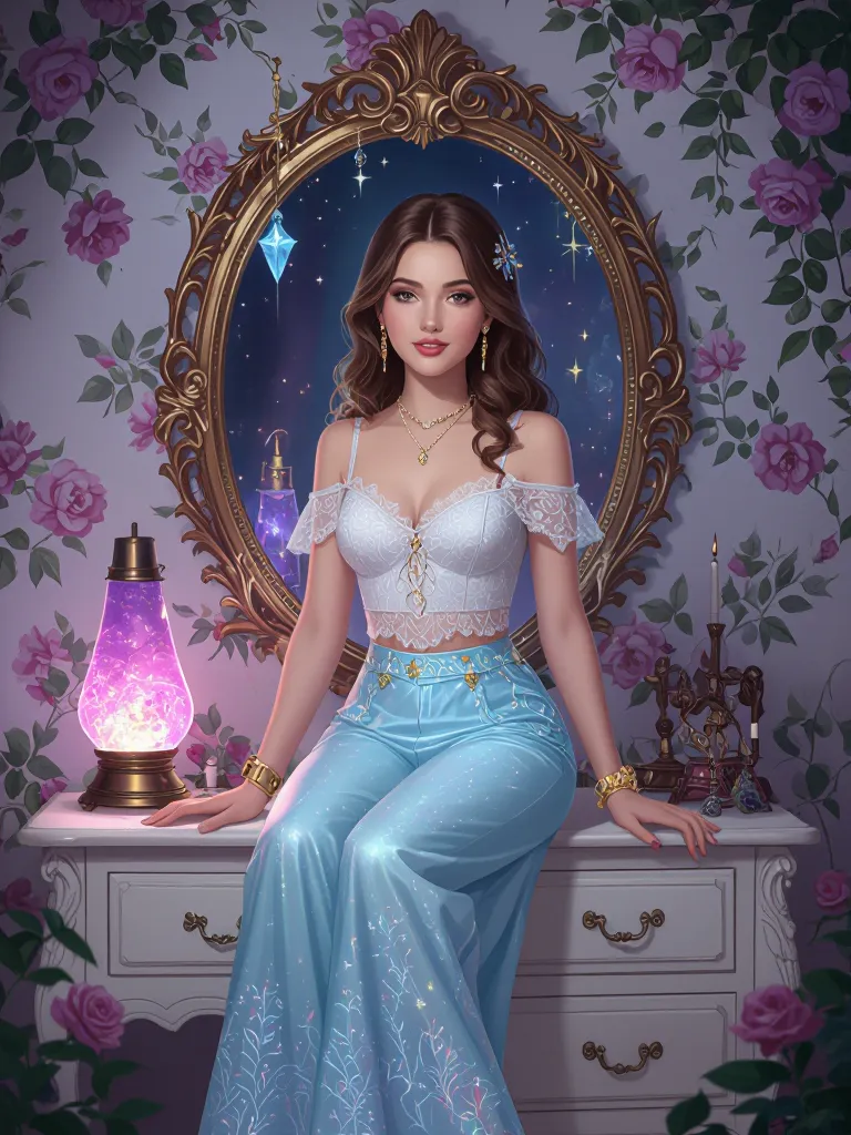 A graceful young woman light a - Free AI Photo Generator - starryai