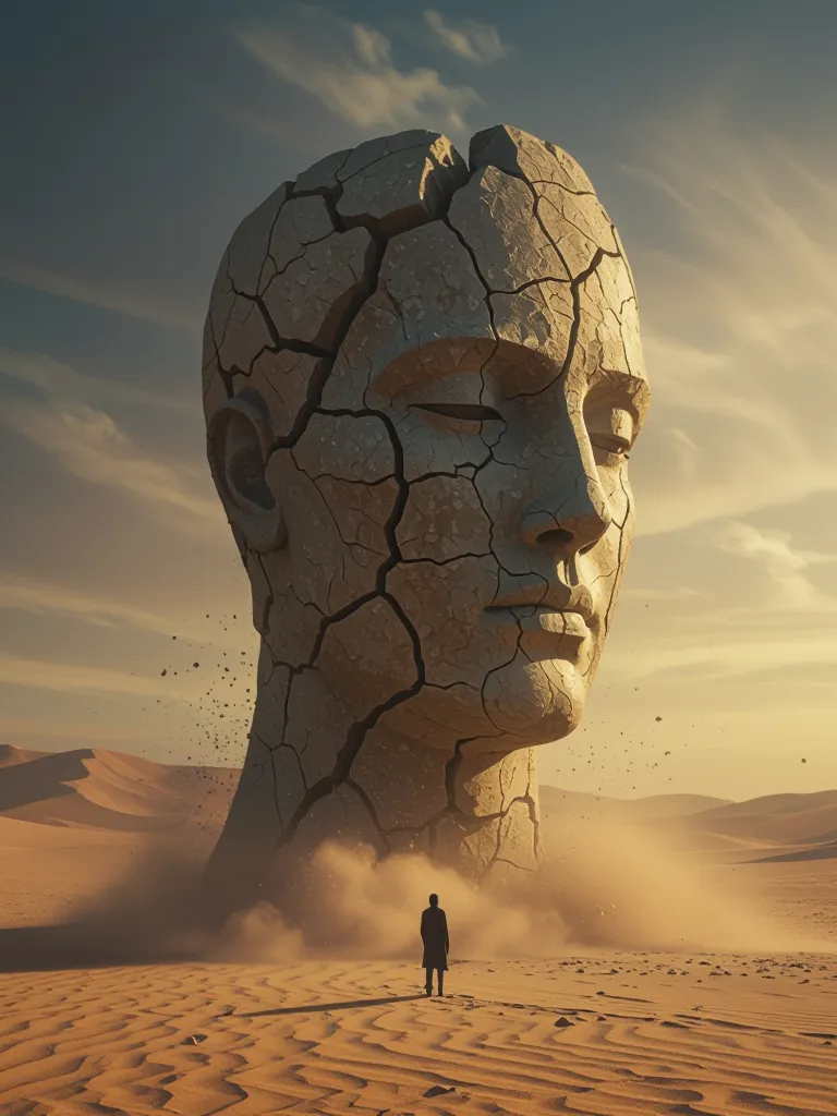 A small, solitary figure standing - Free AI Photo Generator - starryai