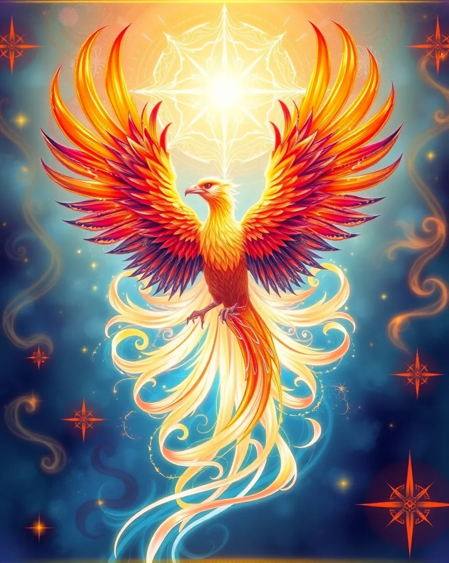 Phoenix bird rising, surrounded , - Free AI Photo Generator - starryai