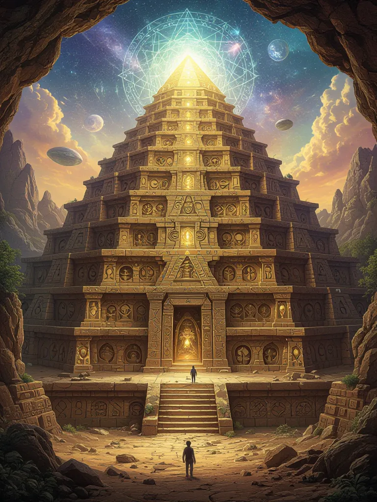 Multitiered pyramid structure, - Free AI Photo Generator - starryai