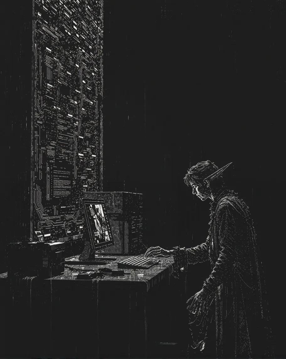 elf building a computer - Free AI Photo Generator - starryai