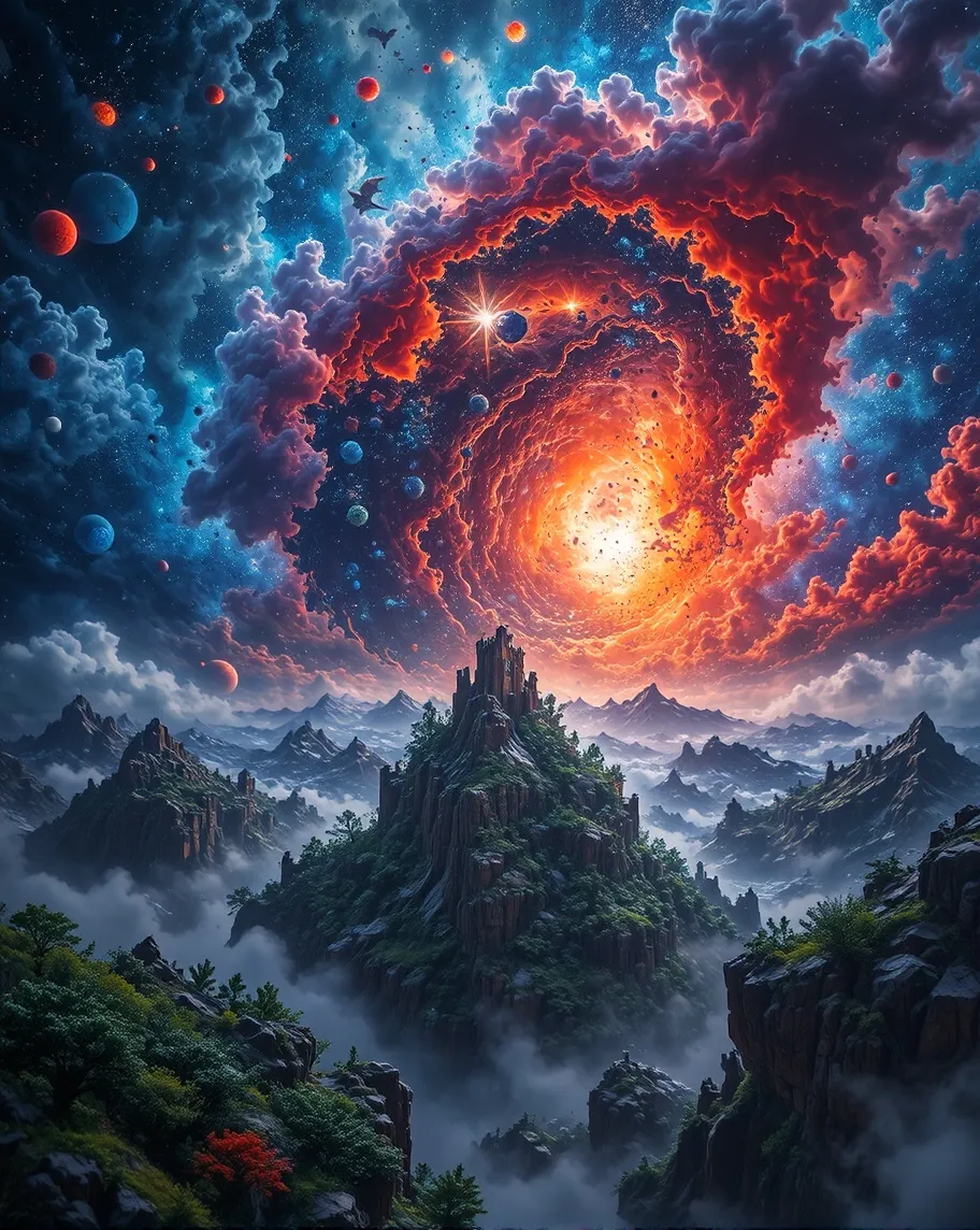 A stunning cosmic spectacle, a - Free AI Photo Generator - starryai