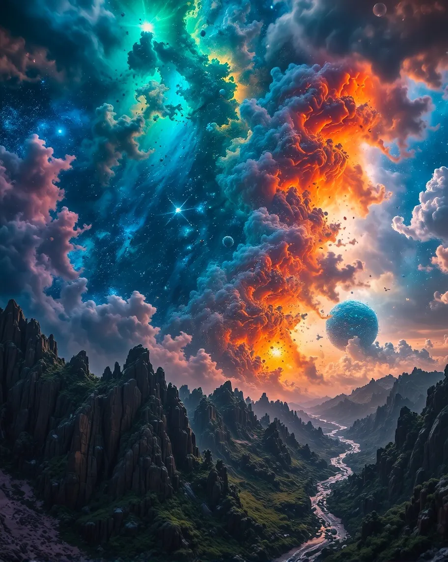 A stunning cosmic spectacle, a - Free AI Photo Generator - starryai