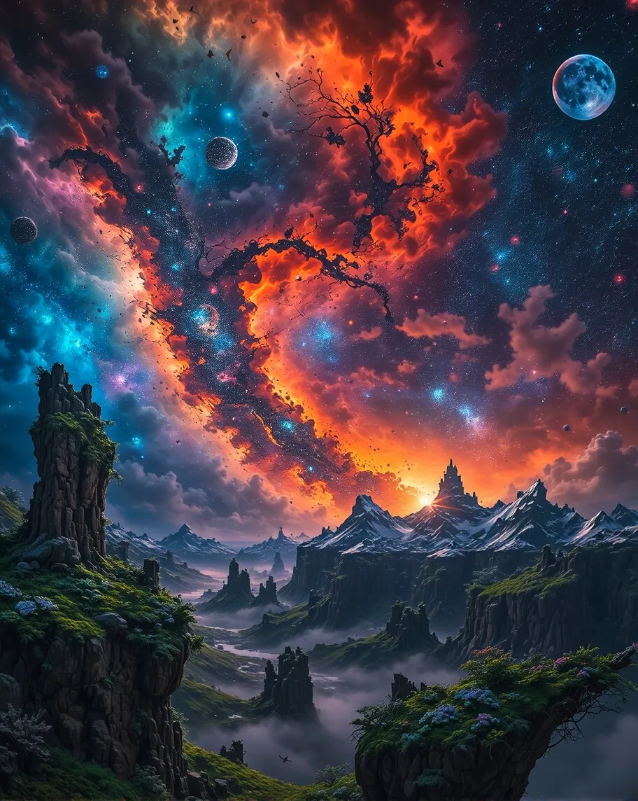 A stunning cosmic spectacle, a - Free AI Photo Generator - starryai