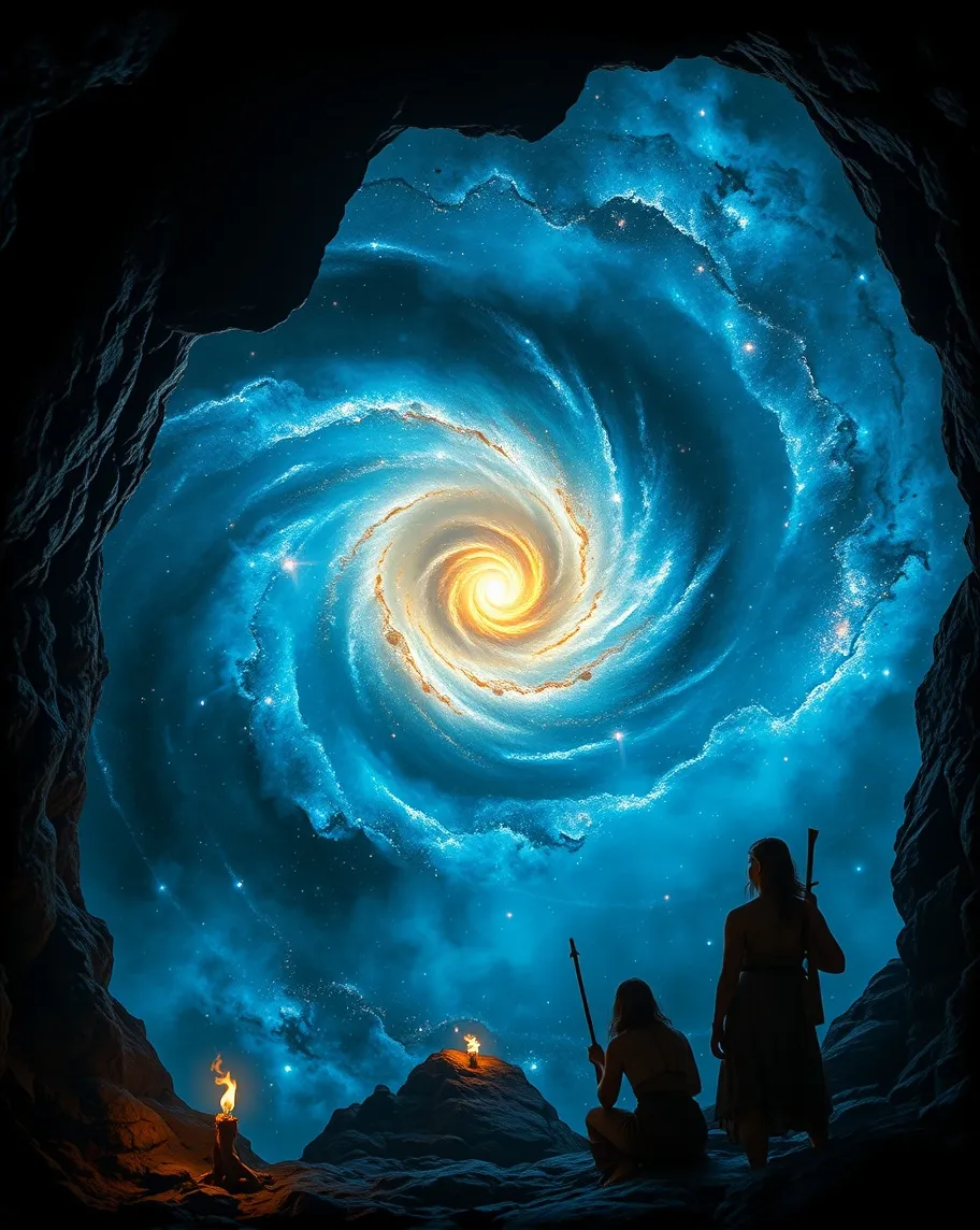 A spiral galaxy surrounding blue - Free AI Photo Generator - starryai