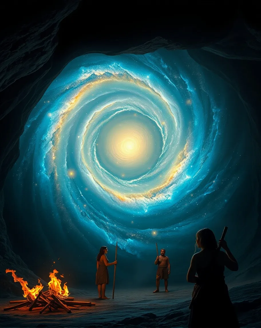 A spiral galaxy surrounding blue - Free AI Photo Generator - starryai