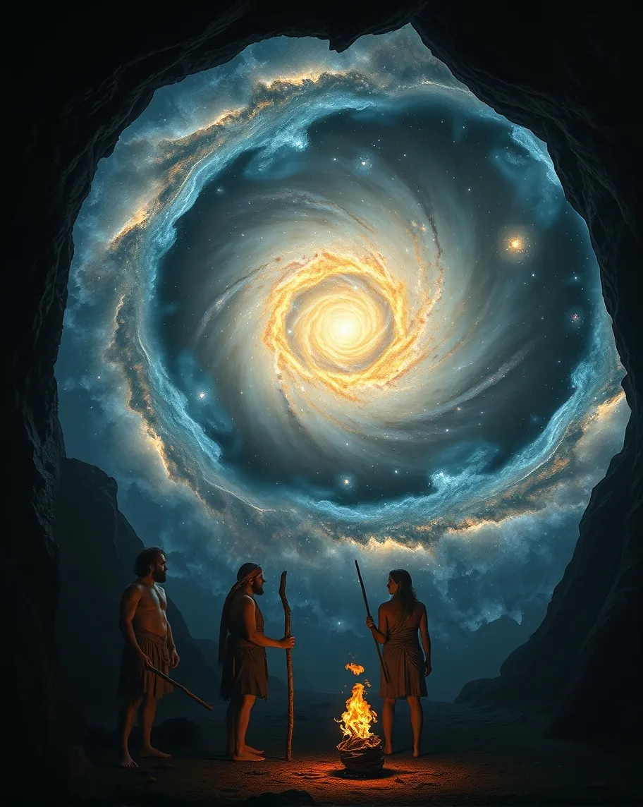A spiral galaxy surrounding blue - Free AI Photo Generator - starryai