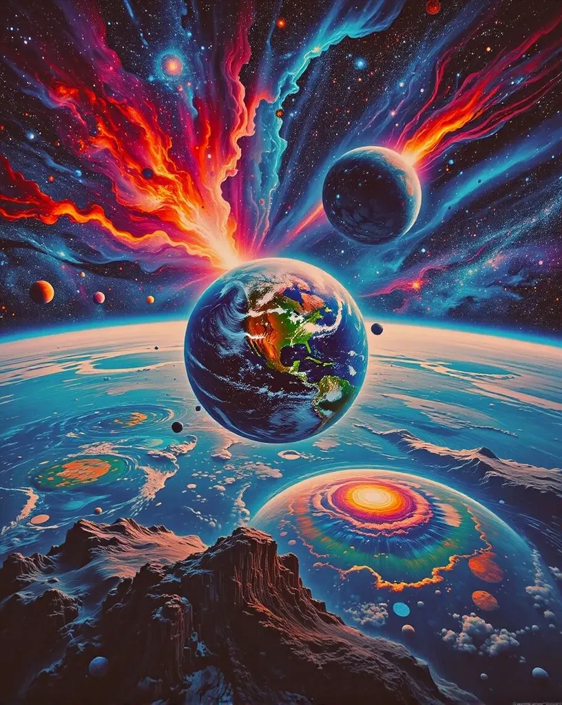 A space walk motion. earth full - Free AI Photo Generator - starryai