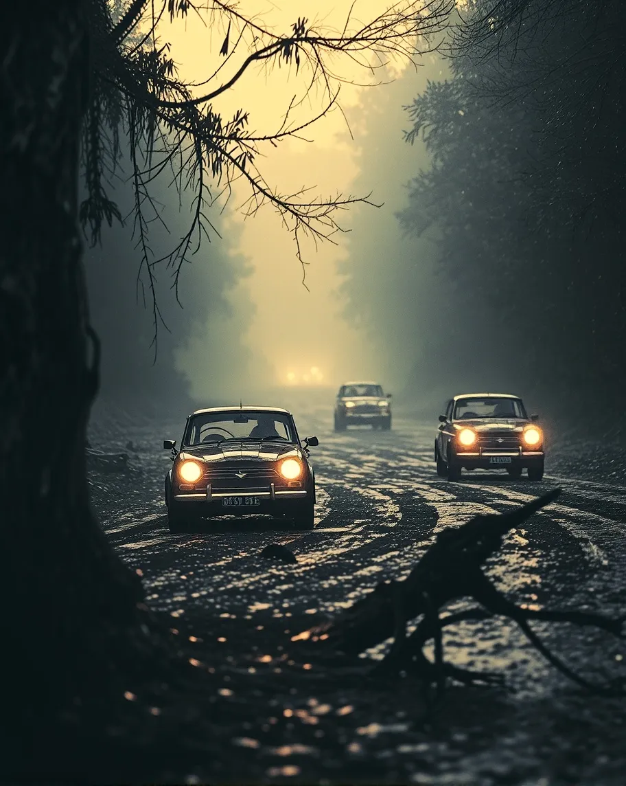 Vintage 1970s rally cars rumble - Free AI Photo Generator - starryai