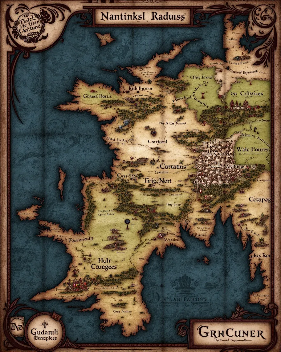 Fantasy Map - Free AI Photo Generator - starryai