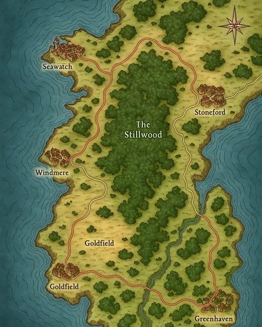 Fantasy Regional Map - Free AI Photo Generator - starryai
