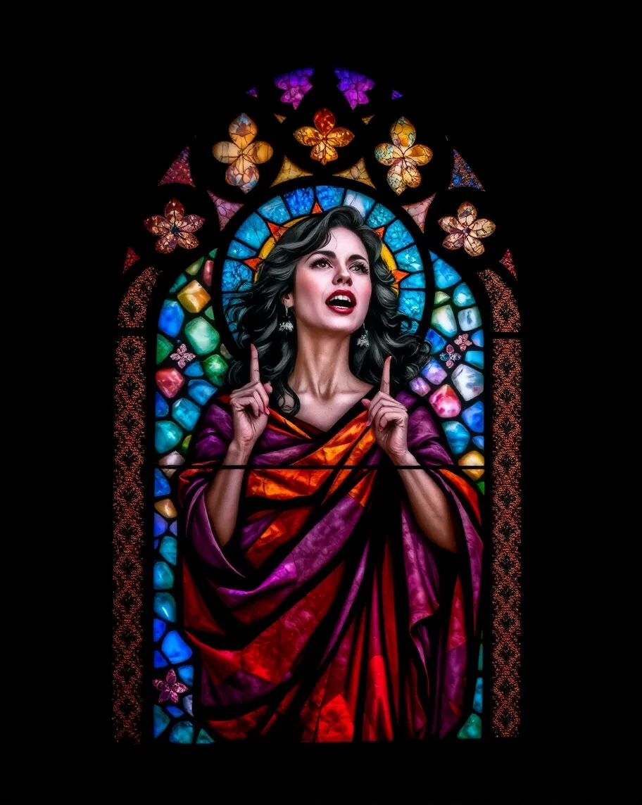 Stained glass window a woman - Free AI Photo Generator - starryai