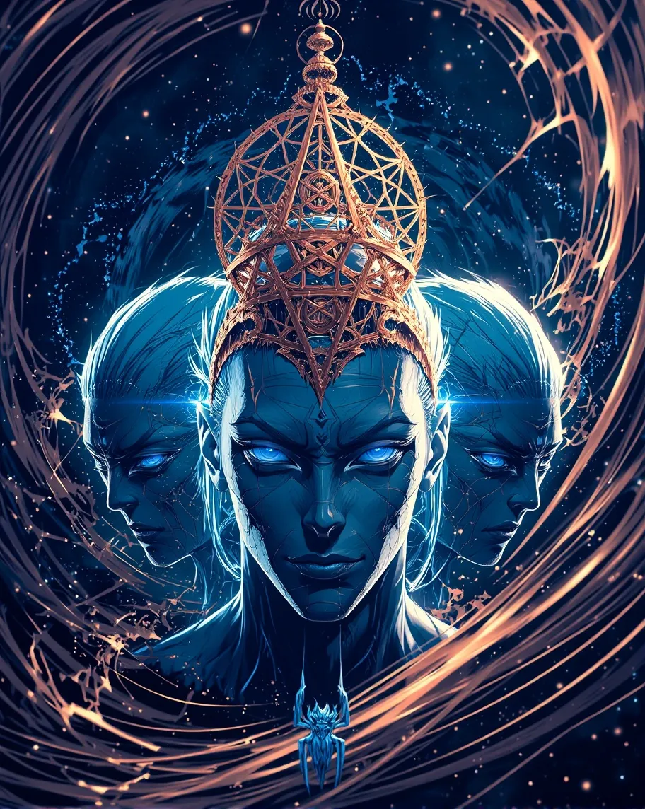 image portrays a triadic cosmic - Free AI Photo Generator - starryai