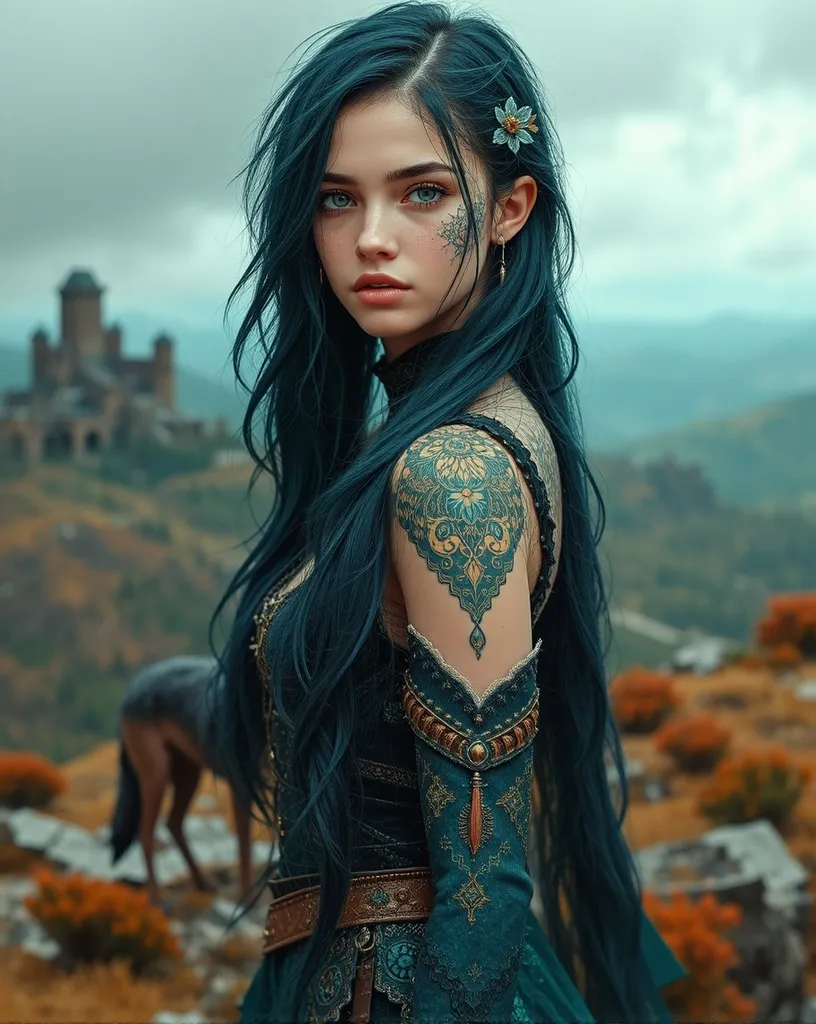 High elf sorceress standing a - Free AI Photo Generator - starryai